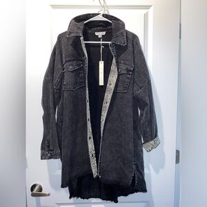 She + Sky Black Denim Jacket
